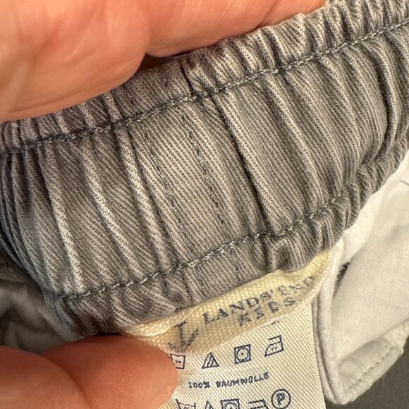 Lands End Boys Medium Size 12s Gray Elastic Waist Cargo Pants Adjustable Belt - Picture 2 of 12